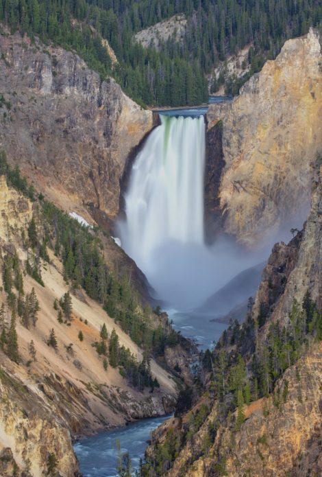 Yellowstone Falls at sunrise