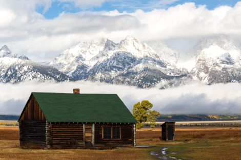 An early snow storm in September in Grand Teton National Park