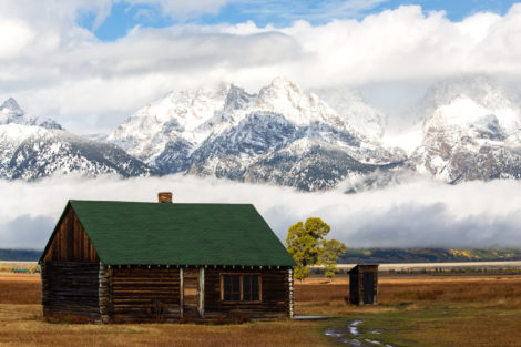An early snow storm in September in Grand Teton National Park