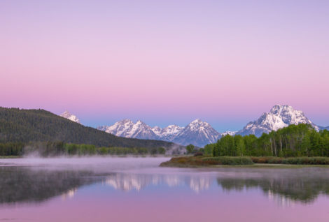 June sunrise at Oxbow Bend in Grand Teton National Park