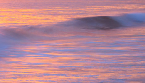 Long exposure shot of ocean with telephoto lens in CA. 