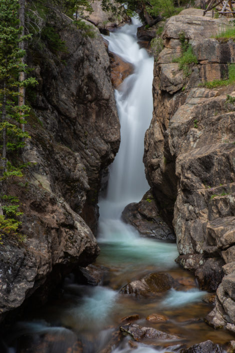 Chasm Falls off of Old Fall River Road in Rocky Mountain National Park. 