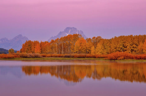 While I would not put the intense orange and pink together on my own, nature did it and it is stunning, Grand Teton National Park