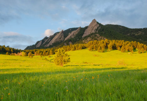 Boulder, Colorado at sunrise on a June morning. 